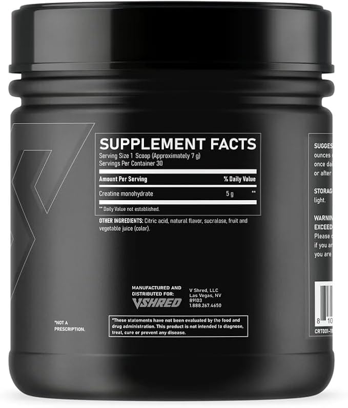 V Shred MD Creatine – Dr. Drew Approved Brain &amp Cellular Energy Support – Formulated with 5g Micronized Creatine Monohydrate – Promotes Cognitive Function Strength &amp Daily Vitality – Fruit Pu