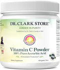 Dr Clark Vitamin C Powder Ascorbic Acid - Immune Support Supplement Gluten Free Potent antioxidant Supports Brain Function Promotes Tissue Formation and Repair 454gm | 16oz