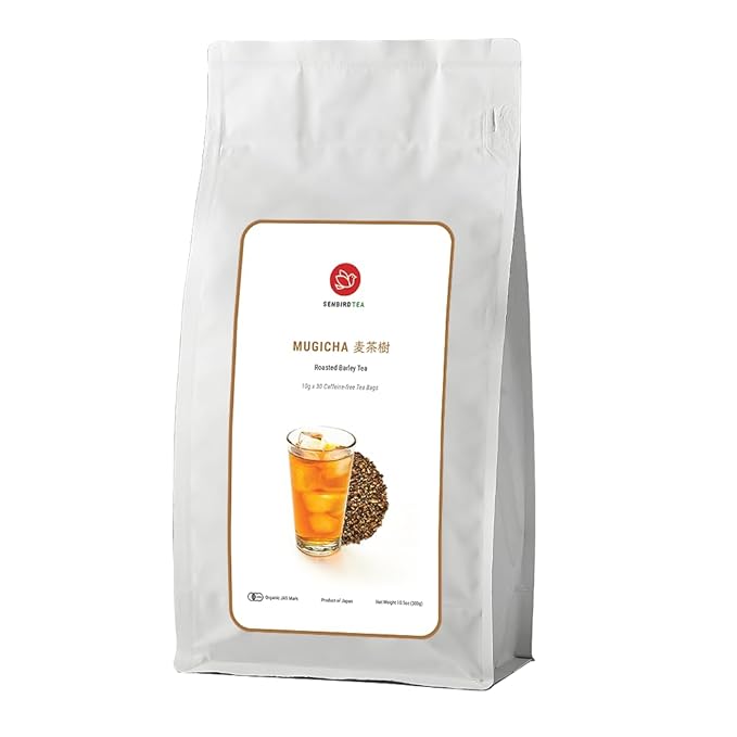 Senbird Premium Mugicha - Japanese Herbal Barley Tea from Hokkaido Japan - 30 Caffeine-Free Tea bags (8.8oz/249g)
