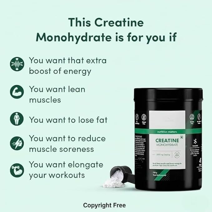 Creatine Monohydrate Performance Booster|Provides Energy Support for WorkoutHelps in Muscle Repair&ampRecoveryImproveslean Muscle Mass|100% Vegan|Pack of 33 Servings|100 GramsPowder
