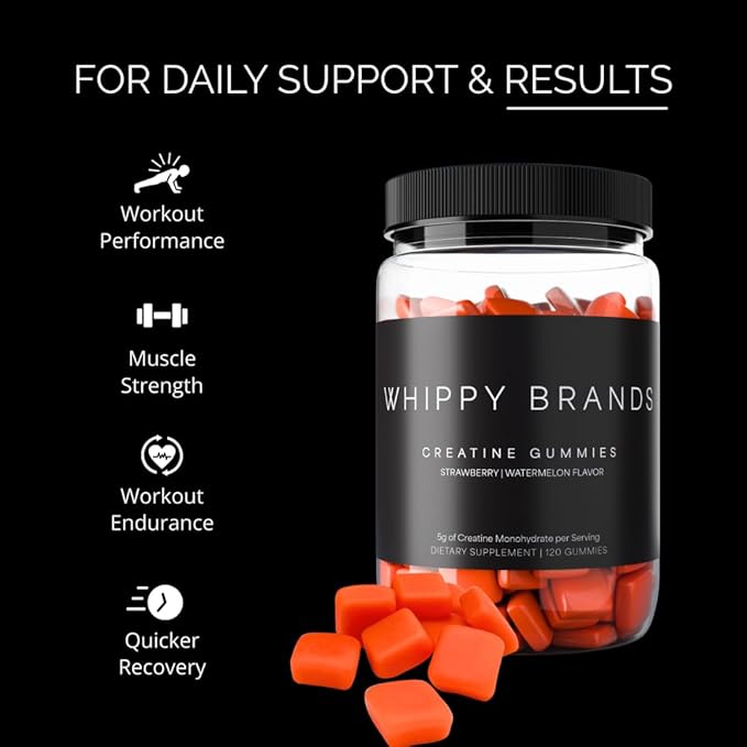 Creatine Gummies and Powder Bundle | 5g Creatine Monohydrate per Serving | Muscle Strength &amp Recovery | 60 Servings