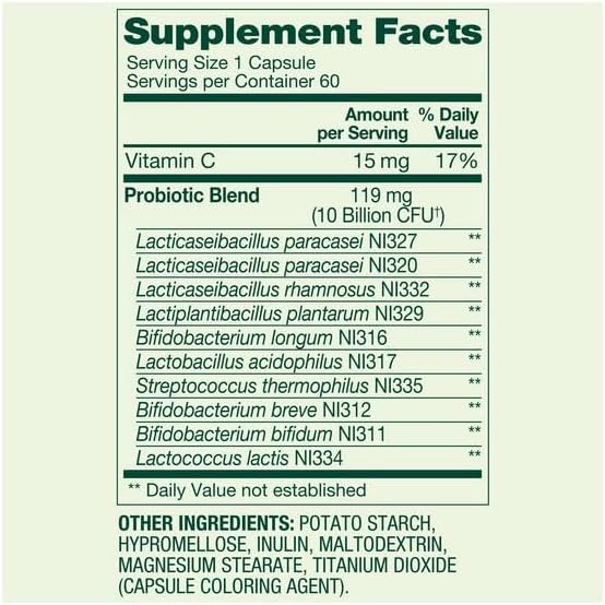 H4U Spring Valley Extra Strength Probiotic Vegetable Capsules for Digestive Health (10 Billion - 60 Count)