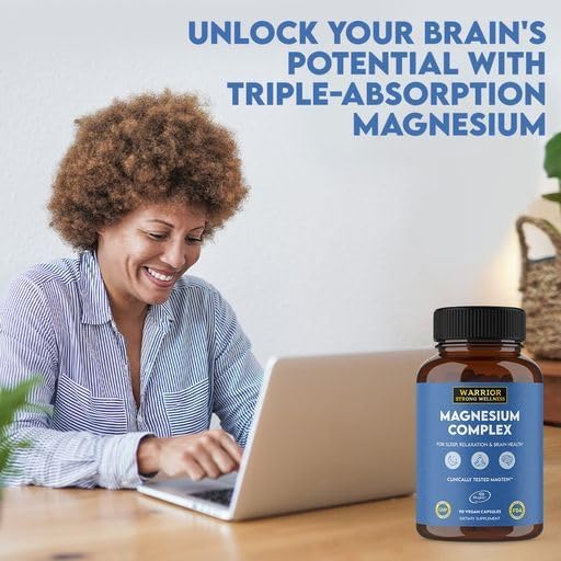 Magnesium Complex -Triple Blend 100% Chelated Mag Supplement-Magtein Magnesium L-Threonate for Memory &amp Brain Health -Glycinate Sleep Well-Taurate- Relaxation