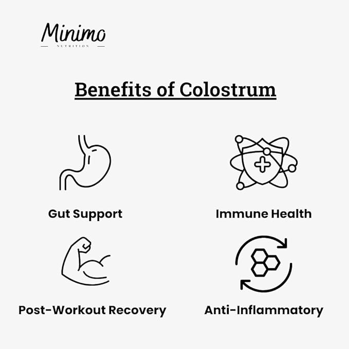 Unflavored Colostrum Supplement Powder for Gut Health Immune Support Muscle Recovery &amp Wellness | 2.300mg Bovine Colostrum Superfood 30 Servings