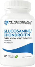 Vitaminerals® 128 Glucosamine Joint Support Glucosamine-Chondroitin Complex | Veggie Caps (180 Count)