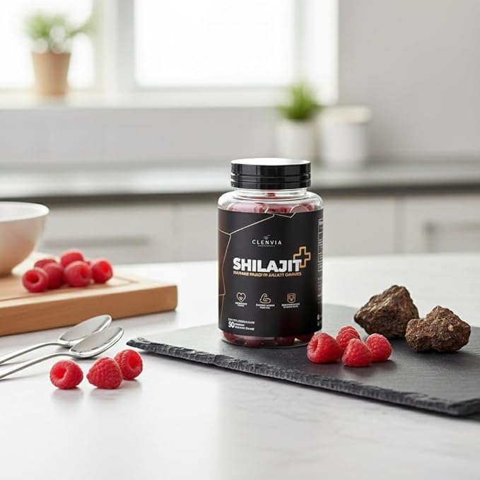 1000mg Sundried Himalayan Shilajit Gummies for Men &amp Women | 100% Organic Non-GMO Raspberry Flavor with 85+ Trace Minerals &amp Fulvic Acid for Energy &amp Immunity – 50 Gummies