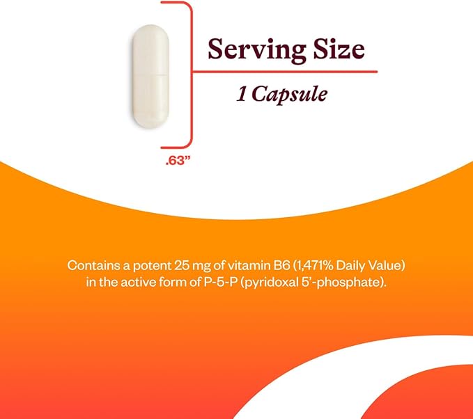 Seeking Health P-5-P (Pyridoxal 5-Phosphate) - Immune Health &amp Homocysteine Metabolism Support - Support Energy Production with Bioavailable Vitamin B6-25 100 Capsules