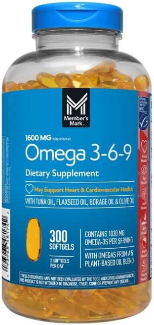Omega 3-6-9 with Sustainably Sourced Tuna Oil Softgels 300 ct.