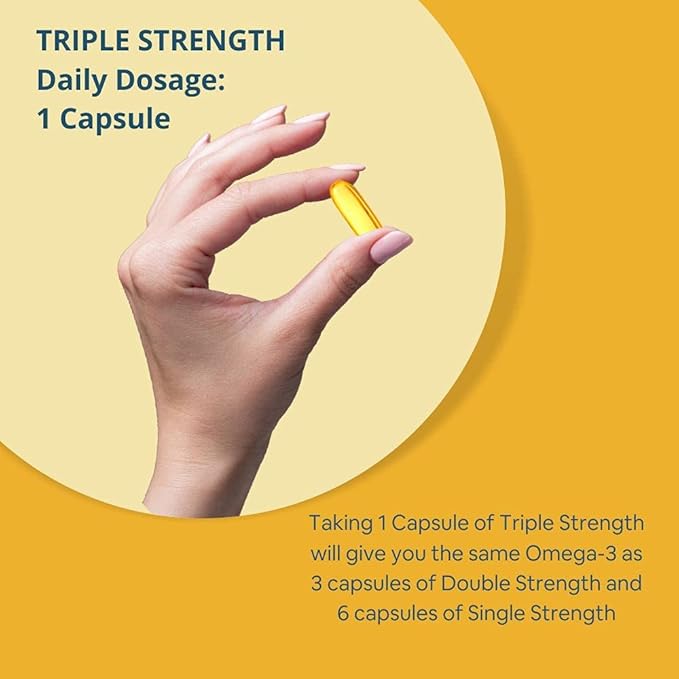 Triple Strength Fish Oil 1400mg with Omega 3 900mg for Men &amp Women - 60 Softgel Capsules