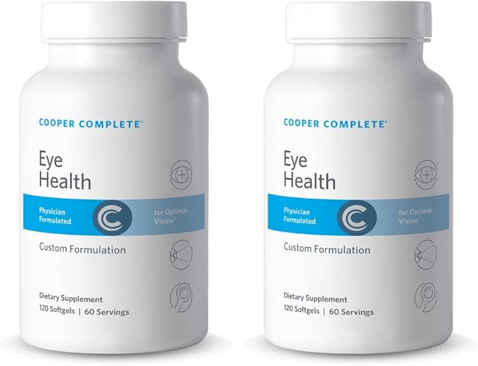 Cooper Complete - Eye Health Supplement - Lutein Meso Zeaxanthin and Zeaxanthin Vitamin C &amp E - 120 Softgels per Bottle. Pack of 2