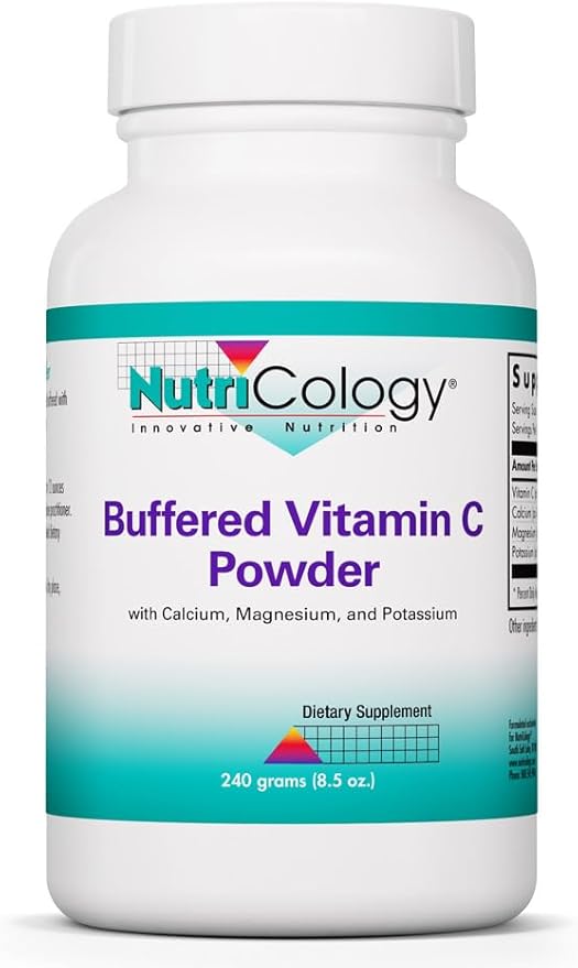 Allergy Research Group Nutricology Buffered Vitamin C Powder - Calcium Magnesium Potassium Ascorbic Acid Bowel Tolerance High-Purity High Dose Calcium Carbonate - 8.5 Oz