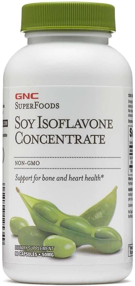 GNC SuperFoods Soy Isoflavone Concentrate 90 Capsules Supports for Bone and Heart Health