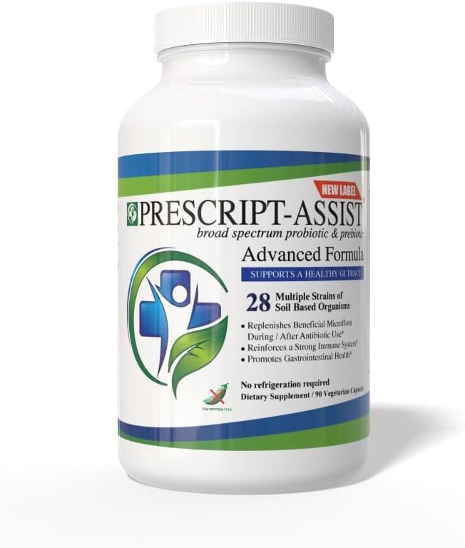 Prescript-Assist Prescipt-Assist Prebiotics &amp Probiotics for Digestive &amp Immune Health. 28 Strains Soil-Based Microflora - Vegan Supports Muscle Recovery &amp Gut Health 90 Capsules