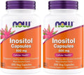 NOW Foods Inositol 500 mg Superior Myo Inositol Form for Healthy Membrane Function* Cellular Health* Support for Women* Kosher Suitable for Vegans - 200 Vegetarian Capsules (Pack of 2)