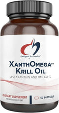 Designs for Health XanthOmega - Krill Oil with 12mg Astaxanthin - Antioxidant Phospholipids + EPA/DHA Omega 3 - Cardiovascular Skin + Eye Health Supplement (60 Softgels)