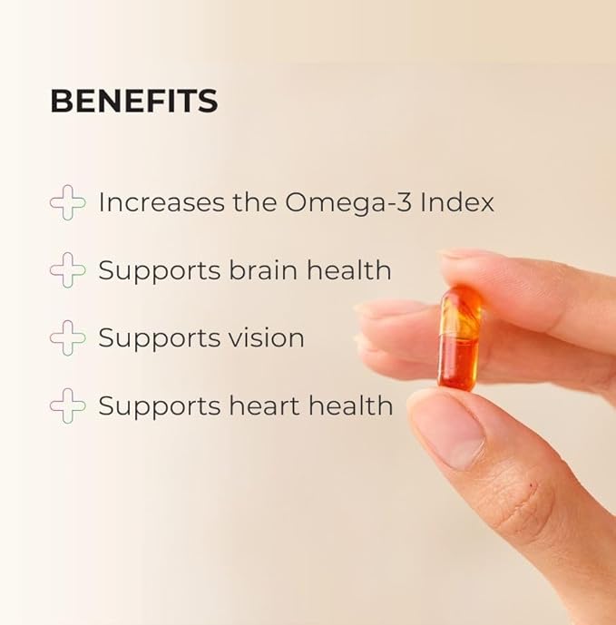 Juice Plus+ Omega Blend Capsules - Plant-Based Omega-3 5 6 7 &amp 9 Sourced from Algae &amp Seeds - DHA &amp EPA Formula Supports Brain Vision &amp Heart Health - Fish Oil Alternative - 60 Ve