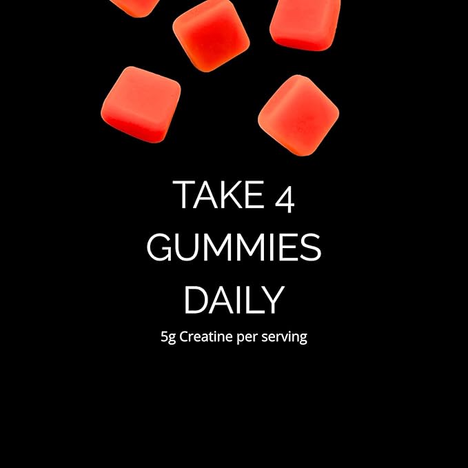 Creatine Gummies | 5g Creatine Monohydrate per Serving | Muscle Strength &amp Recovery | Chewable Creatine Supplement | 30 Servings (Strawberry Watermelon)