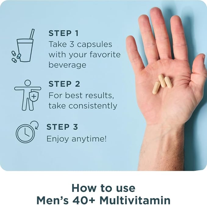 Ancient Nutrition Multivitamin for Men Multi Men's 40+ Once Daily Vitamin Supplement Magnesium Methylated Vitamin A B and K2 Supports Immune System 90 Ct