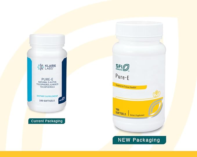 Klaire Labs SFI Health Pure-E - Natural D-Alpha &amp Mixed Tocopherols High in Gamma Tocopherol (100 Softgels)