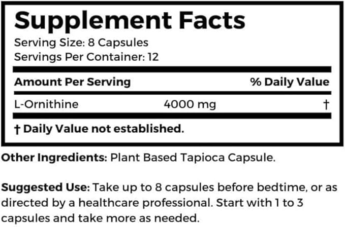Dr Clark Store Ornithine Vegetarian Supplement 500 mg 100 Tapioca Capsules