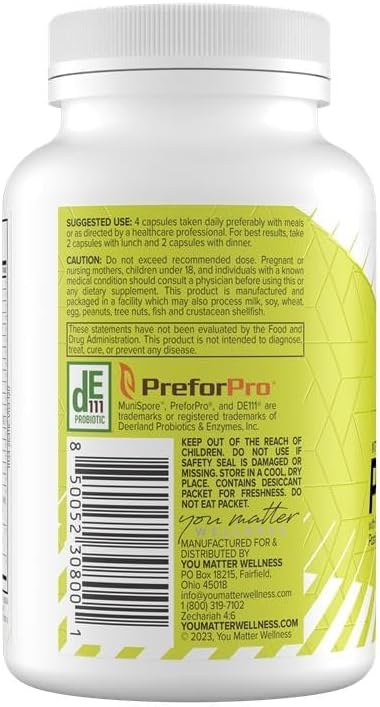 ProDigest – Digestive Enzymes with Prebiotics Probiotics Postbiotics Gut Health Supplement for Bloating Indigestion &amp Regularity 120 Veg Caps YMW