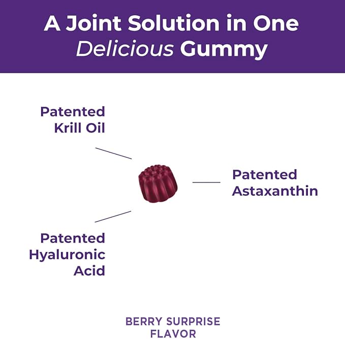 Purity Products Flexuron Gummies Joint Formula 3X Better Than Glucosamine and Chondroitin - Starts Working in just 7 Days - Krill Oil Low Molecular Weight Hyaluronic Acid Astaxanthin - 30 Ct (1)