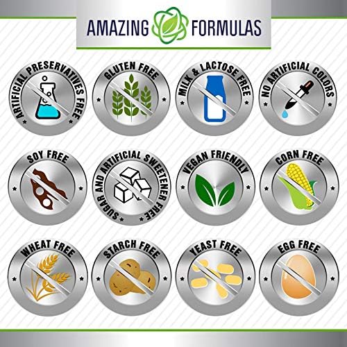 Amazing Formulas Quercetin 500mg 120 Veggie Capsules Supplement - Non-GMO - Gluten Free - Supports Overall Health &amp Well Being
