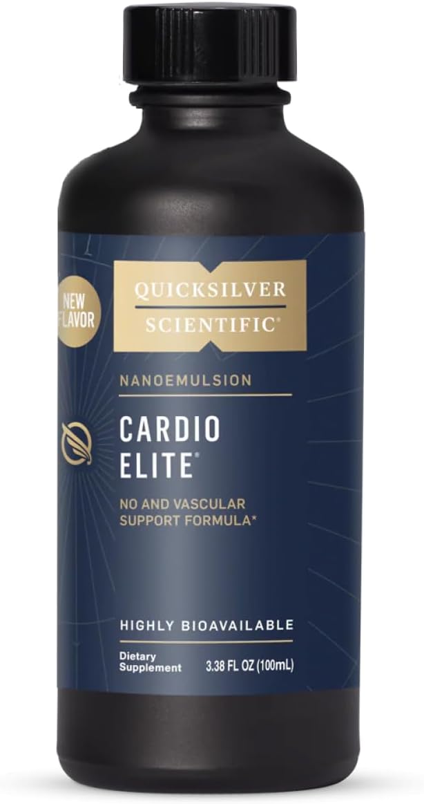 Quicksilver Scientific Cardio Elite - Liquid Supplement for Circulation &amp Energy Support - Nitric Oxide Aid - Rapid Absorption - Vegan Non-GMO &amp Gluten-Free - 3.38 fl oz (20 Servings)