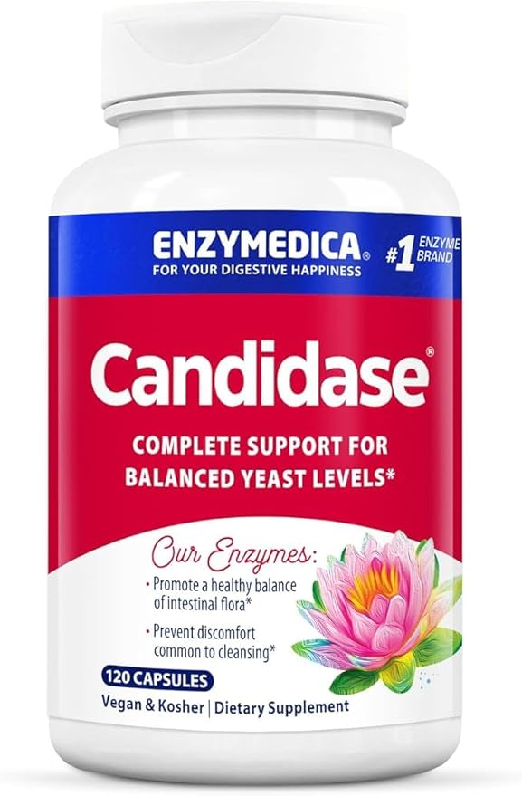 Enzymedica Candidase Enzymes for Gentle Cleansing Support Gut Health 120 Count