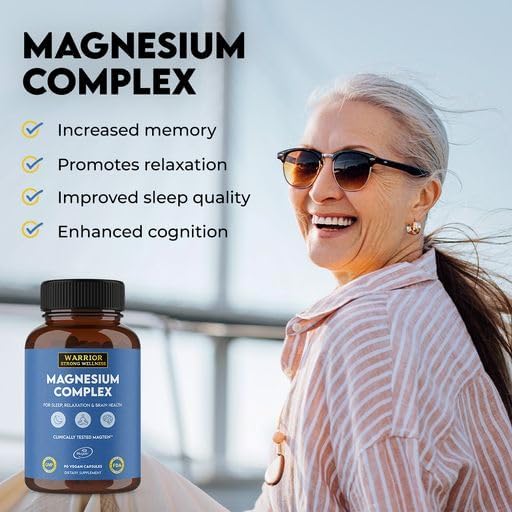 Magnesium Complex -Triple Blend 100% Chelated Mag Supplement-Magtein Magnesium L-Threonate for Memory &amp Brain Health -Glycinate Sleep Well-Taurate- Relaxation