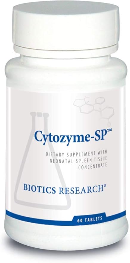 Biotics Research Cytozyme SP Neonatal Spleen Supports Healthy Iron and Bilirubin Levels Provides Immune Support Supports Spleen Function SOD Catalase Potent Antioxidant Activity 60 Tablets