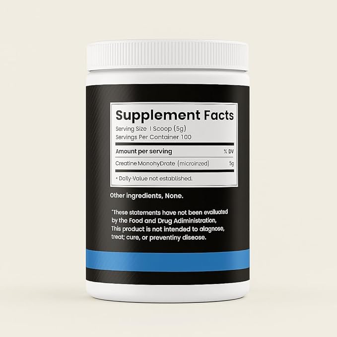 Creatine Monohydrate | Unflavored | 500g | 100 Servings | Cognitive Performance Support