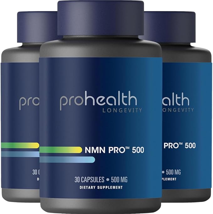 ProHealth NMN Pro 500 (30 Capsules 3 Pack) Clinically Studied Uthever® NMN. NAD+ Precursor for Cellular Energy Mitochondrial Support &amp Healthy Aging. USA Manufactured Triple Lab-Tested