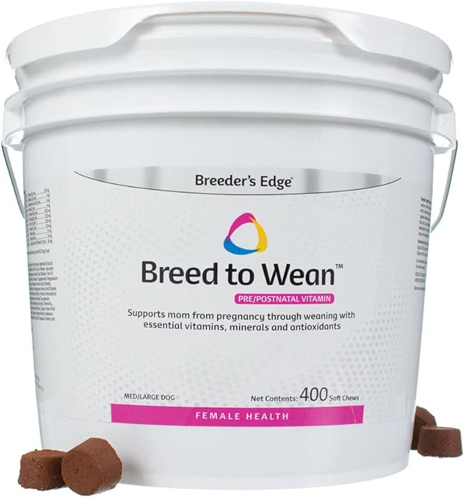 Breeder’s Edge Breed to Wean Prenatal and Postnatal Multivitamin for Dogs &amp Cats Supports Pregnant &amp Nursing Moms Supplement Provides Antioxidants Vitamins &amp Minerals 400ct for Medium