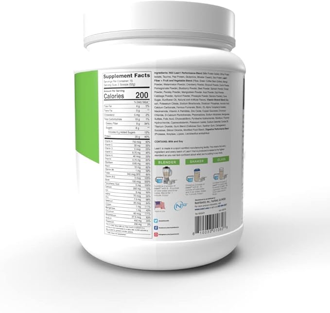 Lean1 Vanilla Meal Replacement Protein Shake 15 Serving Tub