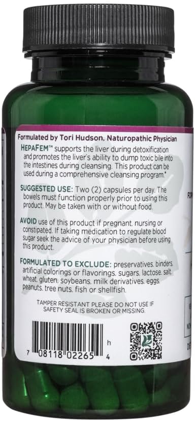 Vitanica Hepafem Liver Cleansing Support Vegan/Vegetarian 60 Capsules