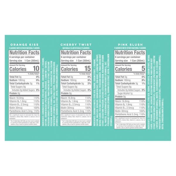 Alani Energy Drink Sugar Free - Variety Pack - Summer Splash Edition 6 Cans Per Flavor 12 FL Oz Per Can 3 Flavors: Orange Kiss Cherry Twist Pink Slush (18 Count)