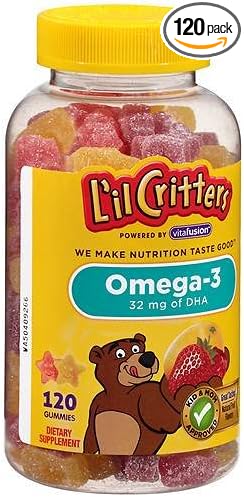 L'il Critters Omega-3 DHA Gummy 120 ea(Pack of 2)