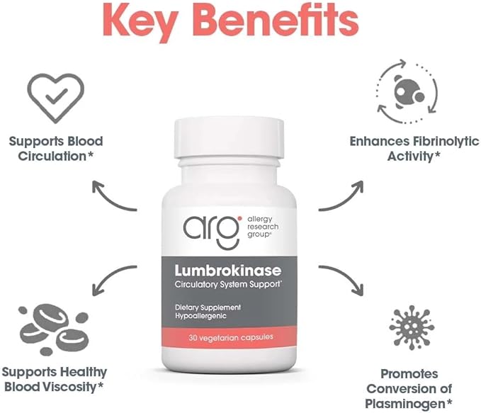 Nutricology Lumbrokinase - 32 mg Lumbrokinase - Circulatory System Support - Delayed-Release Capsules - Gluten-Free &amp Non-GMO - 15 Servings - 30 Capsules
