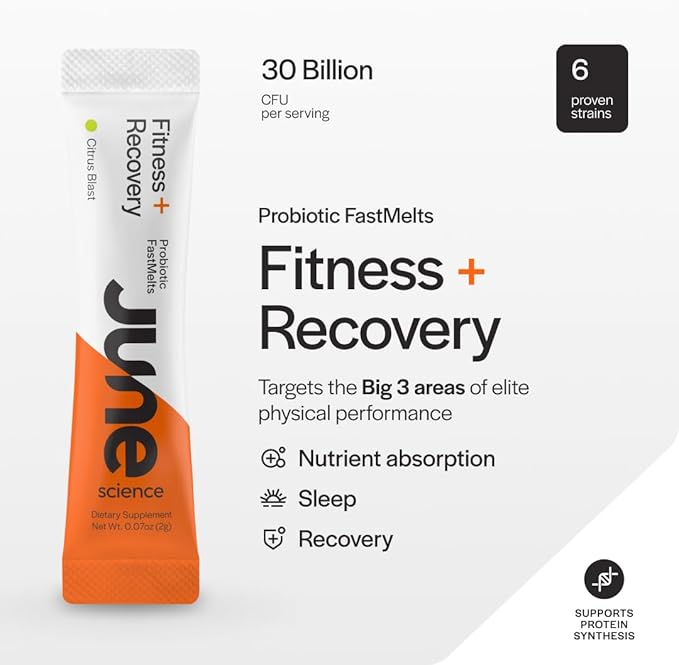 Fitness + Recovery | Fast Melt Pre + Probiotic for Muscle Recovery + Training - Citrus Blast Flavor 30 Powder Sachets