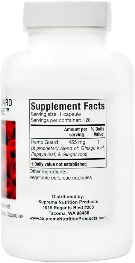 Supreme Nutrition Hemo Guard Supreme 120 Pure Herbal Combination Vegetarian Capsules (Pack of 2)