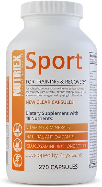 Nutriex Sport Comprehensive Multivitamin Supplement with Glucosamine &amp Chondroitin 270 Capsules