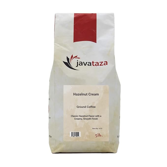 Hazelnut Cream Ground Coffee 5lb. - Fairly Traded Naturally Shade Grown (Ground)
