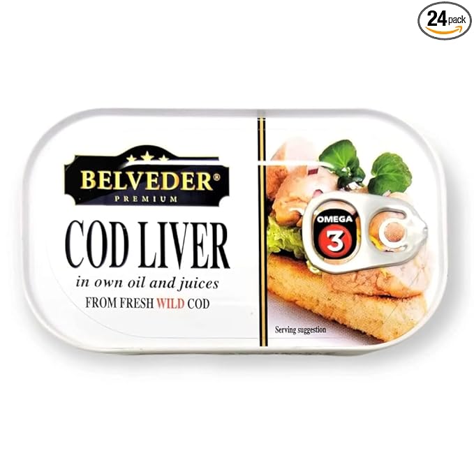 Belveder Wild Cod Liver 120g Can From Iceland (4.23 Ounce (Pack of 24))