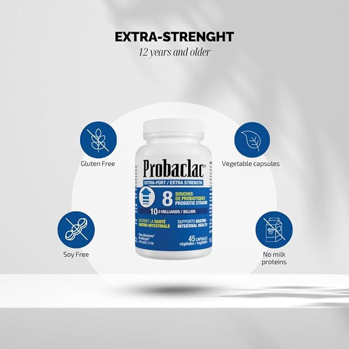 Probaclac Extra Strength FormulaMultistrain probiotic and lactic Ferment ComplexFormula Based on Natural strains thereby ensuring Complete intestinal Tract Coverage (45)