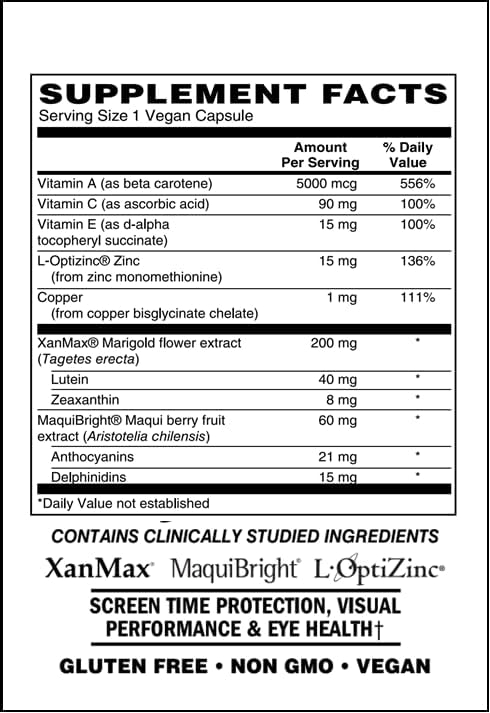 Advanced Eye Care Supplement XanMax Marigold Extract Lutein &amp Zeaxanthin (60)