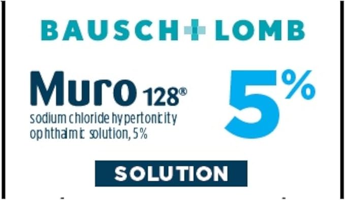 Muro 128 5% Sodium Chloride Hypertonicity Ophthalmic Solution from Bausch + Lomb 0.5 Fl Oz (15 mL) - 3 Pack