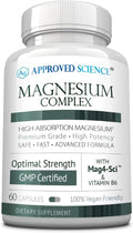 Approved Science Magnesium Complex - Magnesium Bisglycinate Malate Citrate and Oxide Heart Headaches Cramps Energy - High Absorption - 60 Capsules - 1 Month Supply - Non-GMO - Vegan