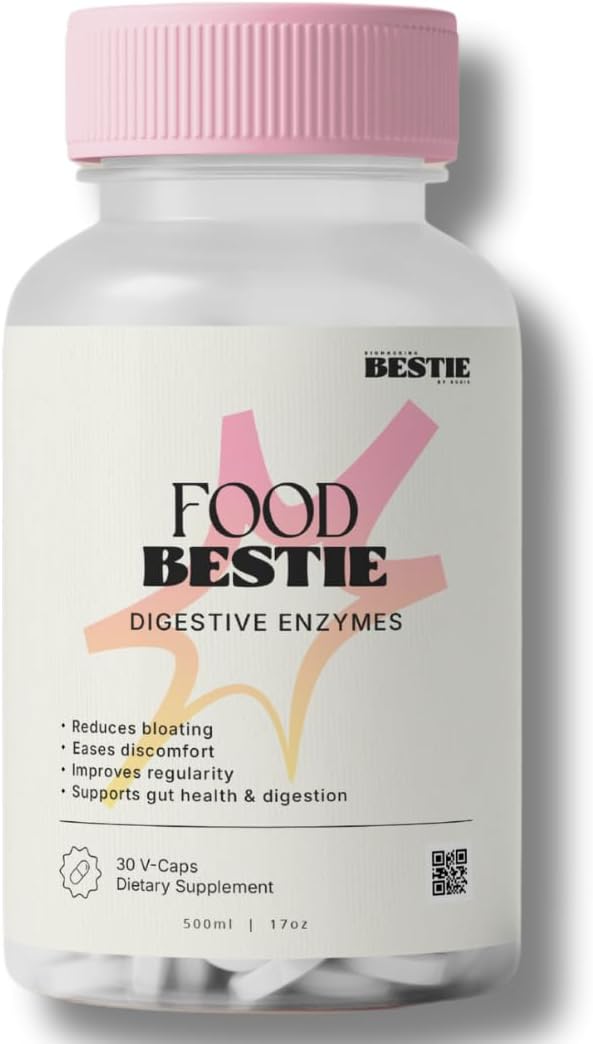 Biohacking Bestie Food Bestie Supplement - Digestive Enzymes for Women &amp Men Natural Digestion &amp Bloating Support Promotes Gut Health Formulated with Bromelain &amp Lipase Gluten Free - 6
