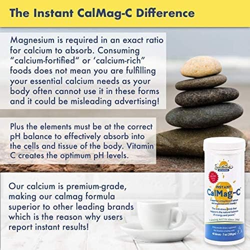 Instant Cal Mag C – Fast-Acting Absorbable Calcium Magnesium and Vitamin C – Replenishes Calcium &amp Magnesium Enhances Body Function &amp Helps Prevent Depletions – Improved Sleep